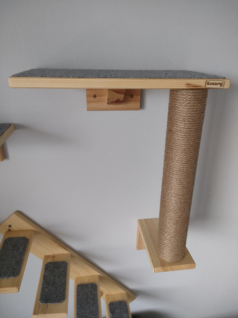 Półka ze słupkiem do drapania dla kota