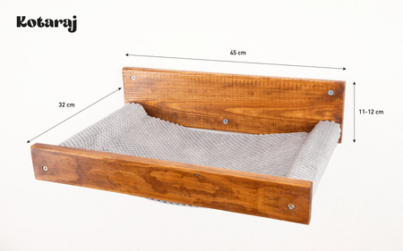 Legowisko i schodki dla kota - zestaw kolor dąb-orzech