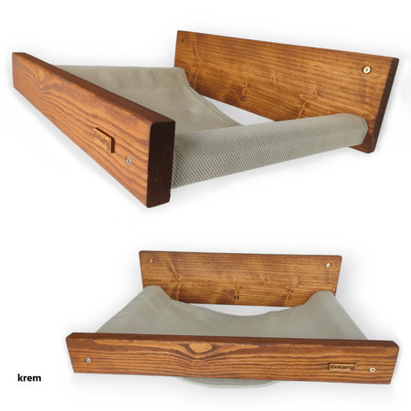 Legowisko i schodki dla kota - zestaw kolor dąb-orzech